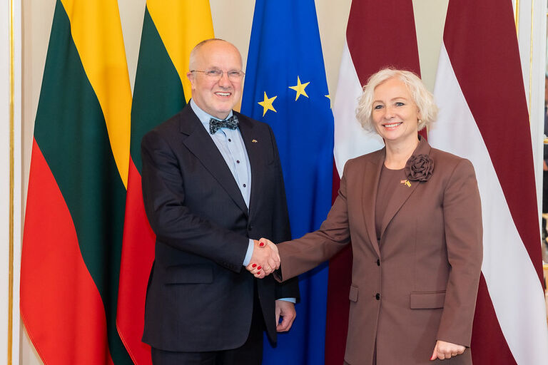 Seimo Pirmininkas Juozas Olekas Rygoje susitiko su Latvijos Respublikos Saeimos Pirmininke Daiga Mierina