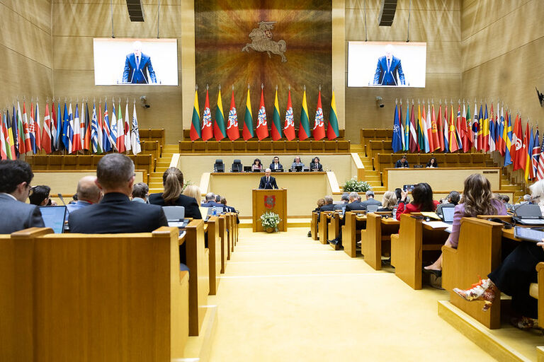 NATO Parlamentinės Asamblėjos pavasario sesijos plenarinio posėdžio dalyvius pasveikino Respublikos Prezidentas Gitanas Nausėda NATO Parlamentinės Asamblėjos pavasario sesijos plenarinio posėdžio dalyvius pasveikino Respublikos Prezidentas Gitanas Nausėda