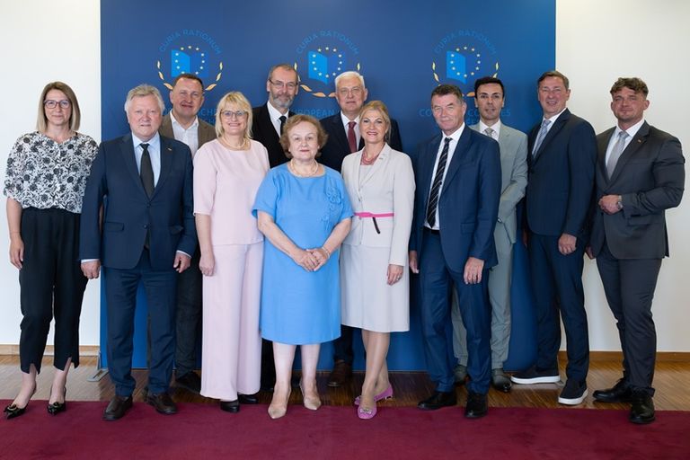 Seimo Audito ir Europos reikalų komitetų delegacija su darbo vizitu lankėsi Europos Audito Rūmuose Liuksemburge. 2025-06-24 Europos audito rūmų nuotr.