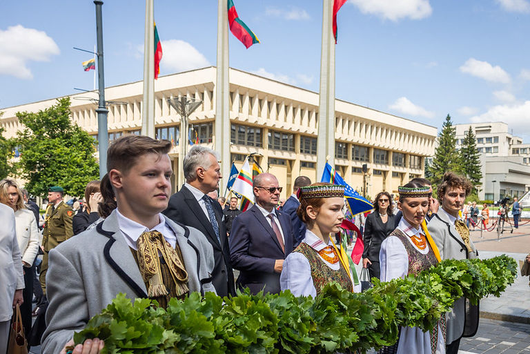 Valstybės vėliavos pakėlimo ceremonija Nepriklausomybės aikštėje. 2025-06-14 Fotogr. Martynas Ambrazas