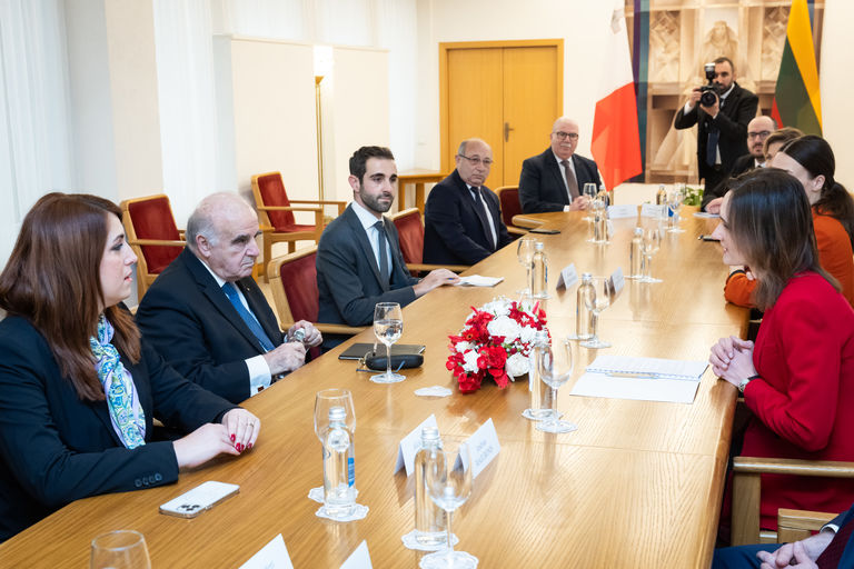 Seimo Pirmininkės Viktorijos Čmilytės-Nielsen susitikimas su Maltos Respublikos Prezidentu George Vella. 