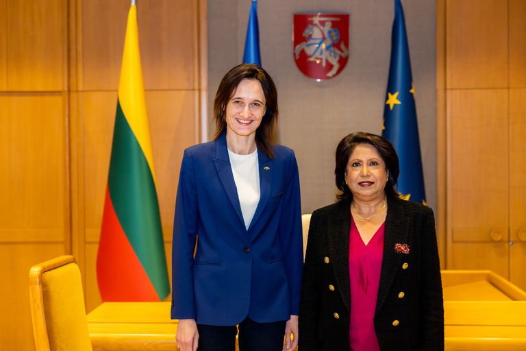 Seimo Pirmininkės Viktorijos Čmilytės-Nielsen susitikimas su Jungtinių Tautų Generalinio Sekretoriaus specialiąja įgaliotine seksualinio smurto konfliktų klausimais Pramila Paten (Pramila Patten).