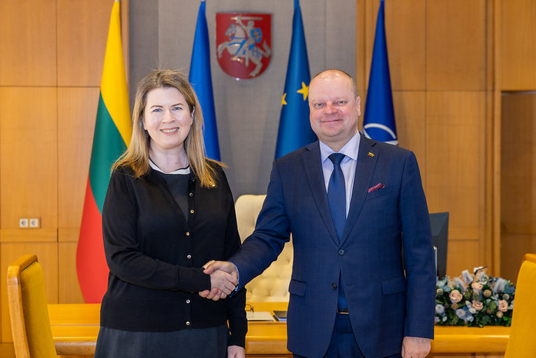 Seimo Pirmininko Sauliaus Skvernelio susitikimas su Airijos ambasadore Šeidna Mak Hju.