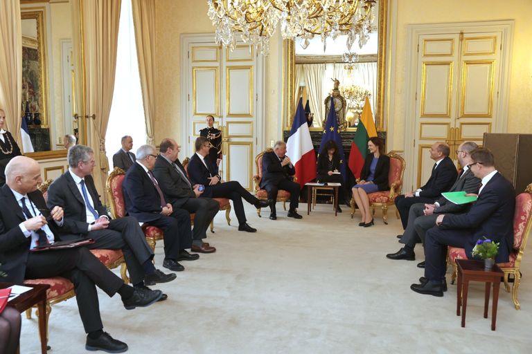  Susitikimas su Prancūzijos Respublikos Senato Pirmininku  Žeraru Laršė (Gérard Larcher). Seimo kanceliarijos nuotr. (autorė Olga Posaškova).