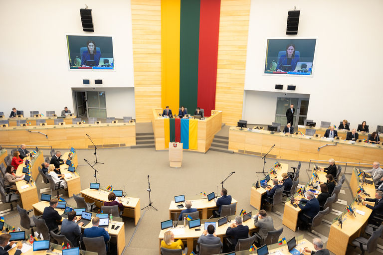  Vilniaus geto likvidavimo 80-osioms metinėms skirtas minėjimas Seimo posėdyje.