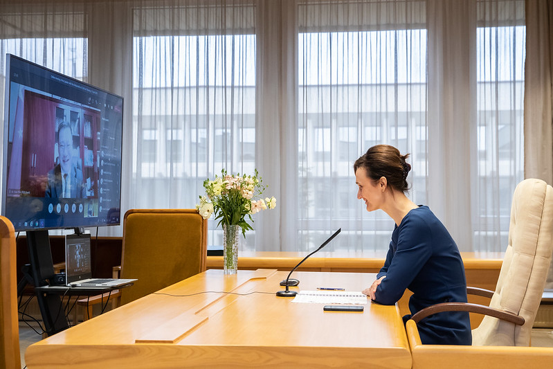 2021 04 15</br> Seimo Pirmininkė V. Čmilytė-Nielsen nuotoliniu būdu susitiko su Kinijos Liaudies Respublikos ambasadoriumi Lietuvoje Šen Zifei