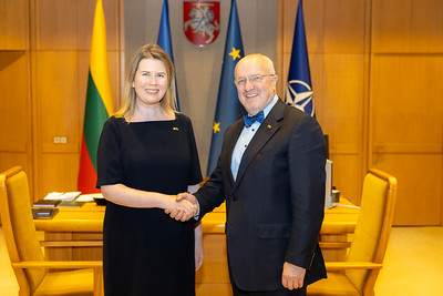 2025 11 06<br>Seimo Pirmininko Juozo Oleko susitikimas su Airijos ambasadore Lietuvos Respublikoje Sidna Mahju