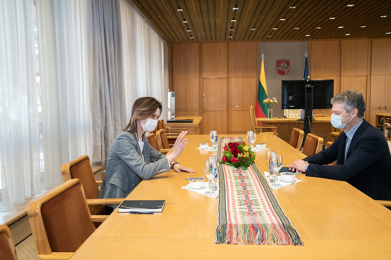 2021 03 10</br>Seimo Pirmininkės V. Čmilytės-Nielsen susitikimas su VSD direktoriumi Dariumi Jauniškiu