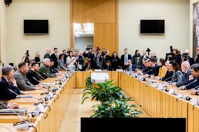 2024 01 10</br>Seimo vadovybės ir frakcijų atstovų susitikimas su Ukrainos Prezidentu Volodymyru Zelenskiu