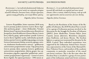 Bukletas „Laisvės premijos laureatai – Lietuvos Laisvės Kovos Sąjūdžio partizanų grupė“ (PDF)