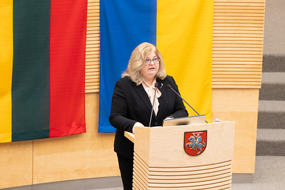 Valdovų rūmų generalinio direktoriaus pavaduotojos kultūrai ir mokslui dr. Ramunės Šmigelskytės-Stukienės kalba Abiejų Tautų tarpusavio įžado paskelbimo 235-ųjų metinių minėjime