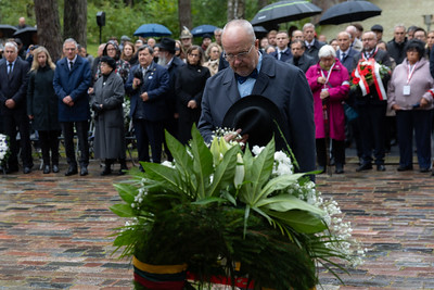 2026 09 23<br>Seimo Pirmininkas Juozas Olekas dalyvavo Lietuvos žydų genocido aukų pagerbimo ceremonijoje