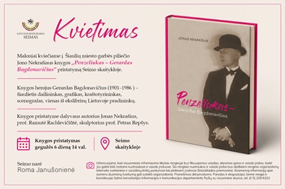 Seimo skaitykloje pristatoma Jono Nekrašiaus knyga „Penzeliukas – Gerardas Bagdonavičius“