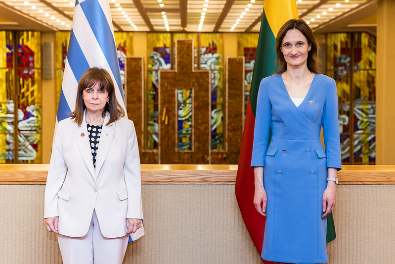 2022 06 09</br>Seimo Pirmininkės Viktorijos Čmilytės-Nielsen susitikimas su Graikijos Prezidente Katerina Sakelaropulu