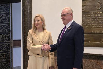 Seimo kanclerio Algirdo Stončaičio vadovaujama delegacija su darbo vizitu lankosi Šiaurės Makedonijos Parlamente