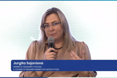 Seimo narės J. Sejonienės pranešimas: Seimo narė dalyvauja Europos vėžio organizacijos renginiuose
