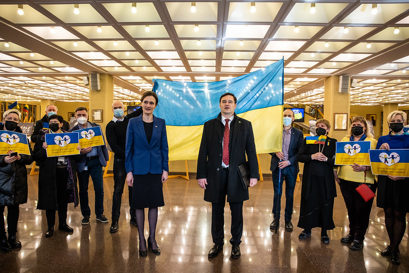 2022 03 02</br>Seimo Pirmininkės Viktorijos Čmilytės-Nielsen susitikimas su Ukrainos ambasadoriumi Petro Bešta
