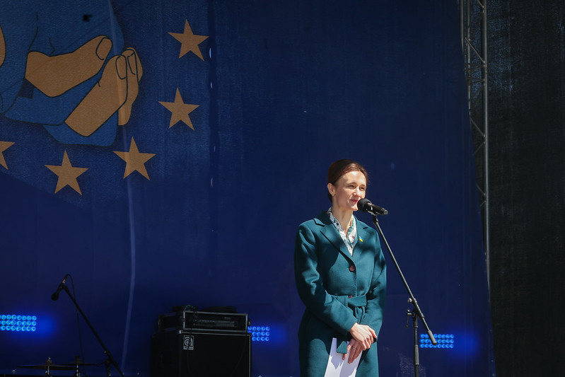 2022 05 09</br>Seimo Pirmininkė V. Čmilytė-Nielsen dalyvavo parodos „Ukraina. Karas Europoje“ atidaryme