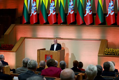 Kovo 11-ąją Seimo Pirmininkas J. Olekas pabrėžė kiekvieno Lietuvos žmogaus atsakomybę už savo šalį (2026-03-11)