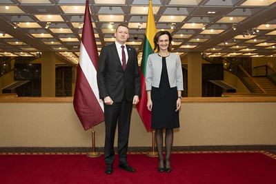 2022 11 29 </br>Seimo Pirmininkės susitikimas su Latvijos Respublikos Saeimos Pirmininku Edvardu Smilteniu
