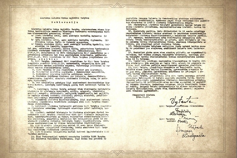 LietuvosLaisvsKovSjdioTarybos1949mvasario16ddeklaracijaEpartizanaiarchyvasfoto.jpg