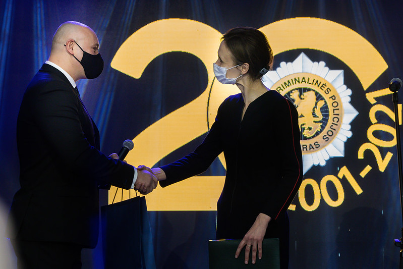 2021 10 07</br>Seimo Pirmininkė V. Čmilytė-Nielsen dalyvavo Lietuvos kriminalinės policijos biuro įkūrimo 20-mečio minėjime