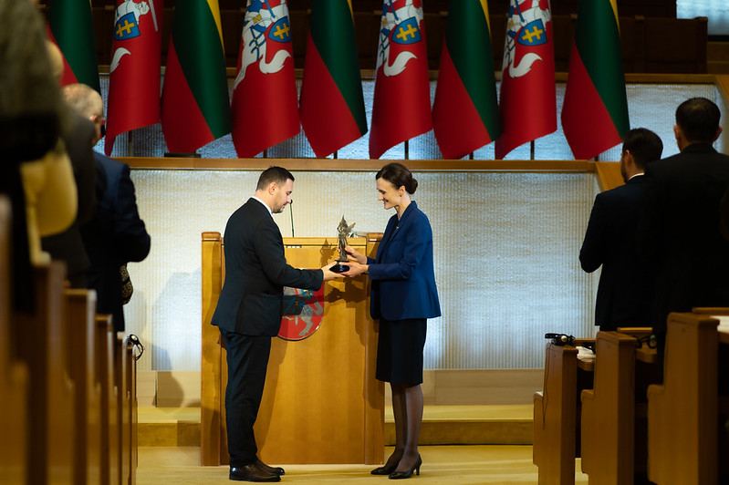 Minint Laisvės gynėjų dieną Laisvės premija įteikta Ukrainos Prezidentui Volodymyrui Zelenskiui (2023-01-13)