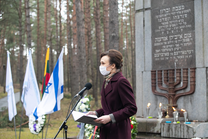 2021 04 08</br>Holokausto atminimo dienos (Yom Hashoah) minėjimas Panerių memoriale